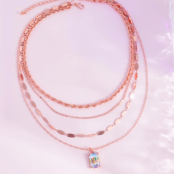 Paparazzi Jewelry - 🧡⬜️🧡 “PARTNERSHIP PROMISE” COPPER NECKLACE WITH FREE MATCHING EARRINGS❗️🧡⬜️🧡